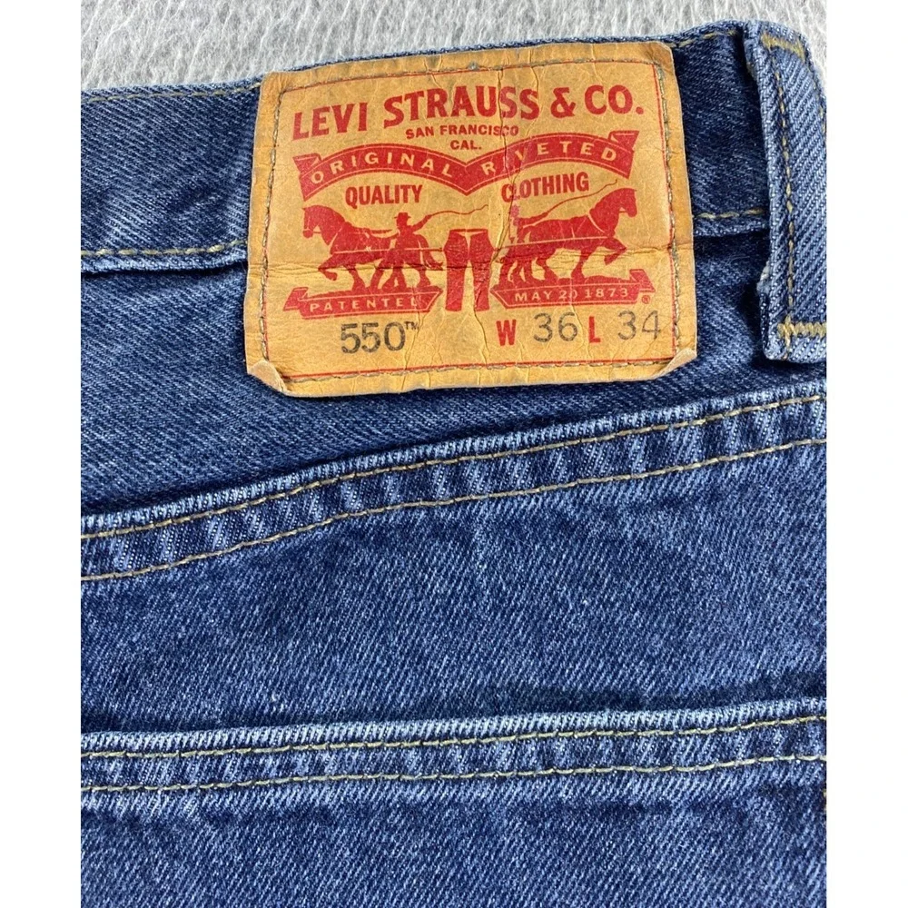 Levis 550 Jeans Men 36x34 Relaxed‎ Med Wash 100% Cotton Denim Classic Workwear